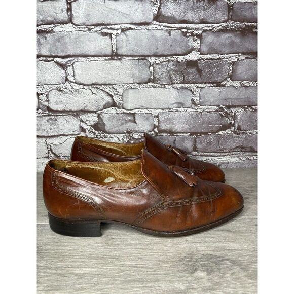 Bally Satolas Brown Leather Wingtip Tassel Loafer Dress Shoes Men Sz 10M US/43EU main image 13
